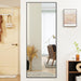 Full Length Mirror 64"X21" Full Body Floor Mirror for Bedroom or Cloakroom, Can Stand Alone, Hang or Lean against Wall, Tall Wall Mirror with Stand, Black