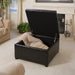 Forrester Brown Leather Square Storage Ottoman, 35 by 35 by 19