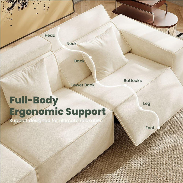 115" Power Sofa,Modular Sectional Couches for Living Room,Modern Large Sofa with Recliners,Comfy Velvet Cloud Couch with Deep Seat,Pet Friendly,Free Combination for Home(Beige)