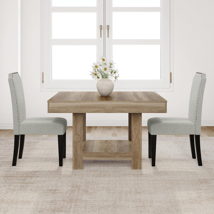 47" Square Dining Table with Triangular Leg, Kitchen Table for 4-6