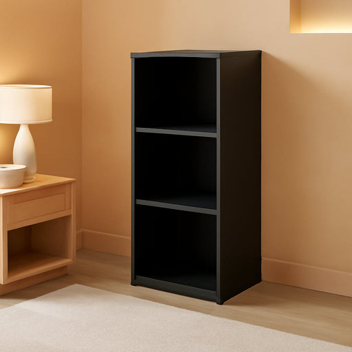 Pasir 3-Tier No Tool Assembly Open Shelf Bookcase, Blackwood