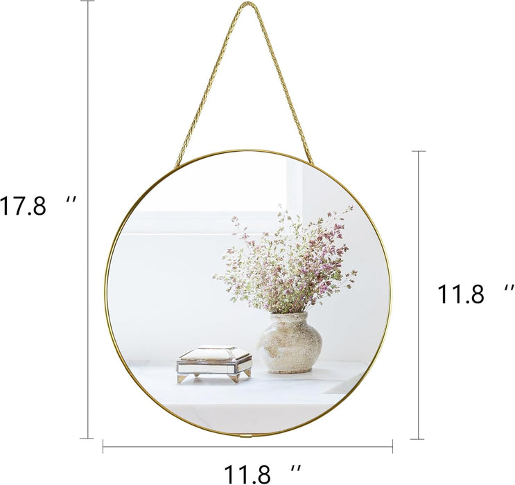 11.8-Inch Small round Wall Mirror, Gold Bathroom Mirror