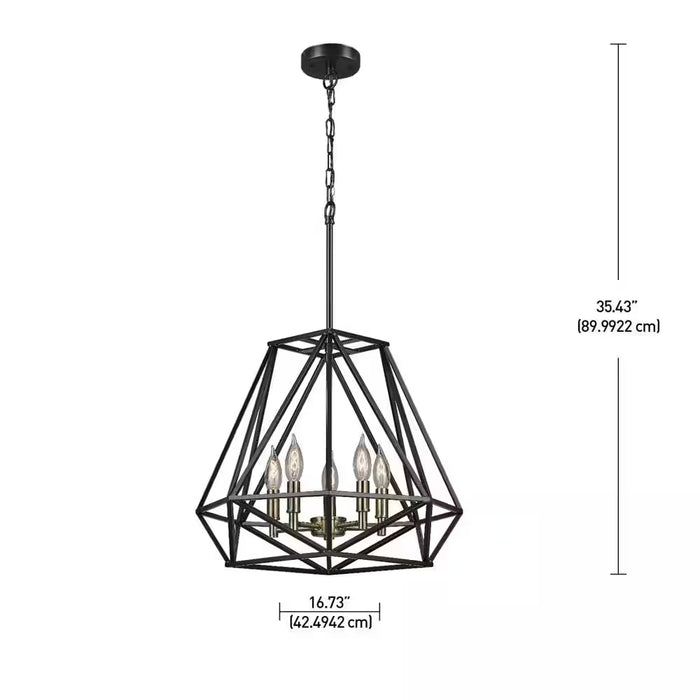 Sansa 5-Light Dark Bronze Chandelier