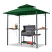 8'X 5' Grill Gazebo Shelter, Double Tier Outdoor BBQ Gazebo Canopy with LED Light(Forest Green)