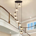8 Lights Crystal PendantLight Ceiling Chandelier Black