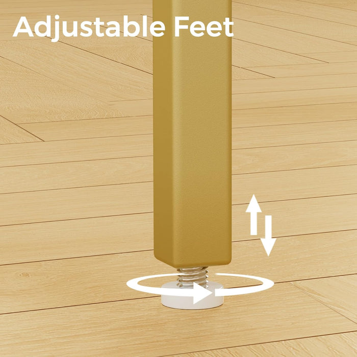 Glass Coffee Table, Modern Rectangular Coffee Table for Living Room, Minimalist Center Tea Table with Sturdy Metal Frame for Apartment, Office, Easy Assembly, 39.4 X 19.7 X 17.7 Inches, Golden