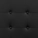 Button Tufted Upholstered Queen Size Headboard in Black Vinyl