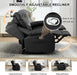 Loveseat Recliner Sofa, RV Recliner Couch, Manual Reclining Loveseat with Console for Living Room, Home Theater Seating with AC/USB C/USB and Drawer (Black, Loveseat with Console)