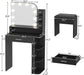 Black 26Inch Vanity Desk With Illumination LEDLighting