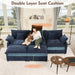 Navy Chenille Luxe 108-Inch-Long U Shaped Sectional