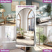 Full Length Mirror, 81"X41" Oversized Floor Mirror Freestanding, Full Body Floor Standing Mirror with Stand, Hanging Mounted for Bedroom Living Room, Black, Arched Style