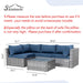 5 Pieces Outdoor Patio Sectional Sofa Couch, Silver Gray PE Wicker Furniture Conversation Sets with Washable Cushions & Glass Coffee Table for Garden, Poolside, Backyard (Aegean Blue)