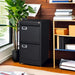 Black Metal File Cabinet with Lock