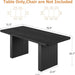 Modern Dining Table for 6-8, 71" Rectangular Farmhouse Kitchen Table with 3.6"×22.9" Black Fluted Wave Metal Legs & Wooden Top, Large Dining Table for Home Office, Dining, Black