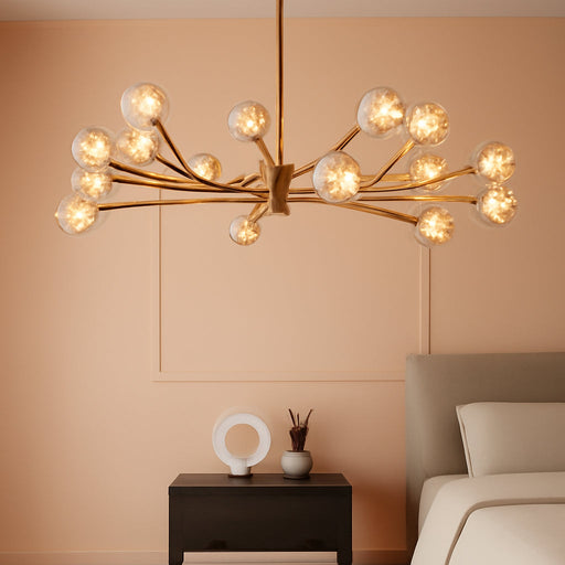 39”Sputnik Chandeliers for Dining Room 18-Light Gold Chandelier