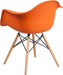 Alonza Series Orange Plastic Chair with Wooden Legs