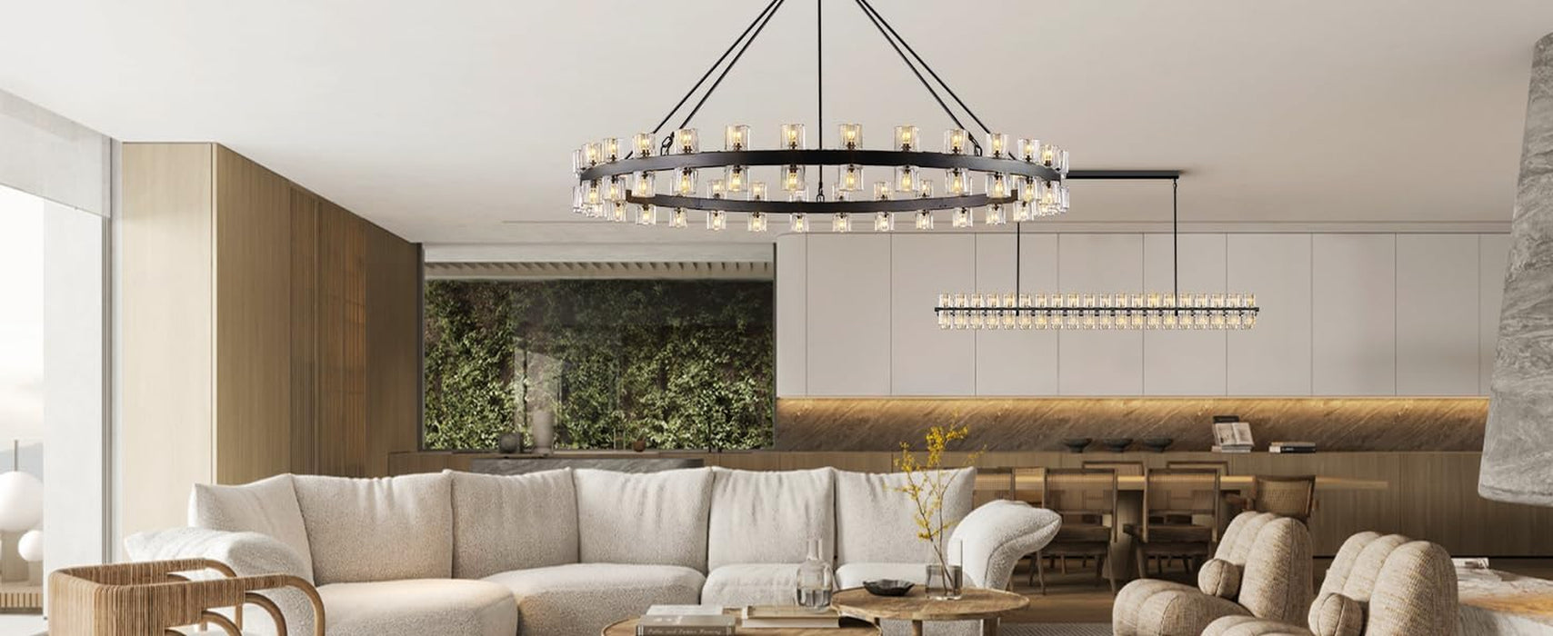 60 Inch Black Wagon Wheel Chandelier with Crystal Shade, 60 Lights, Large round Modern Farmhouse Style, Perfect for High Ceiling, Dining Room, Kitchen, Entryways, Foyer
