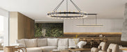 60 Inch Black Wagon Wheel Chandelier with Crystal Shade, 60 Lights, Large round Modern Farmhouse Style, Perfect for High Ceiling, Dining Room, Kitchen, Entryways, Foyer
