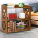 3 Tier Bookshelf, Narrow Bookshelf Wood Bookshelf Organizer, Small Bookcase Display Shelf, 3 Shelf Bookcase for Desktop, Office, Bedroom, Living Room (Brown, 3 Tier)