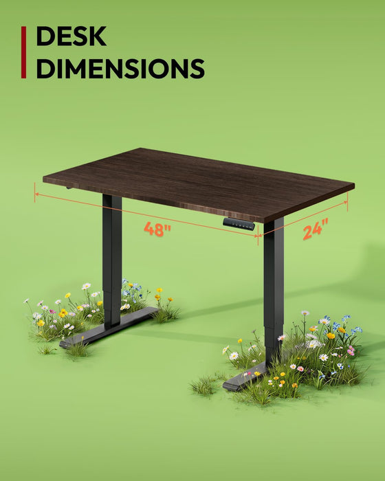 Solid Bamboo Dual Motor Standing Desk, 220 Lbs, 48×24
