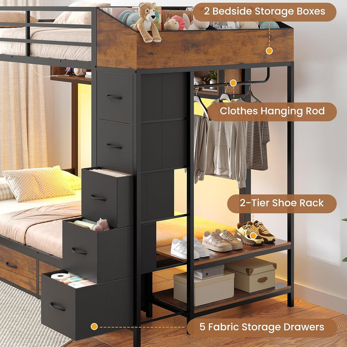 Black Industrial TwinOverTwin HeavyDuty Bunk Bed Outlets
