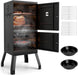Charcoal Smoker Outdoor, Vertical BBQ Smoker with Thermostat, 2 Access Doors, 2 Cooking Grates, 2 Removable Pans & 4 Air Vents, Meat Smokers Grill for Parties, Barbecues and Backyard