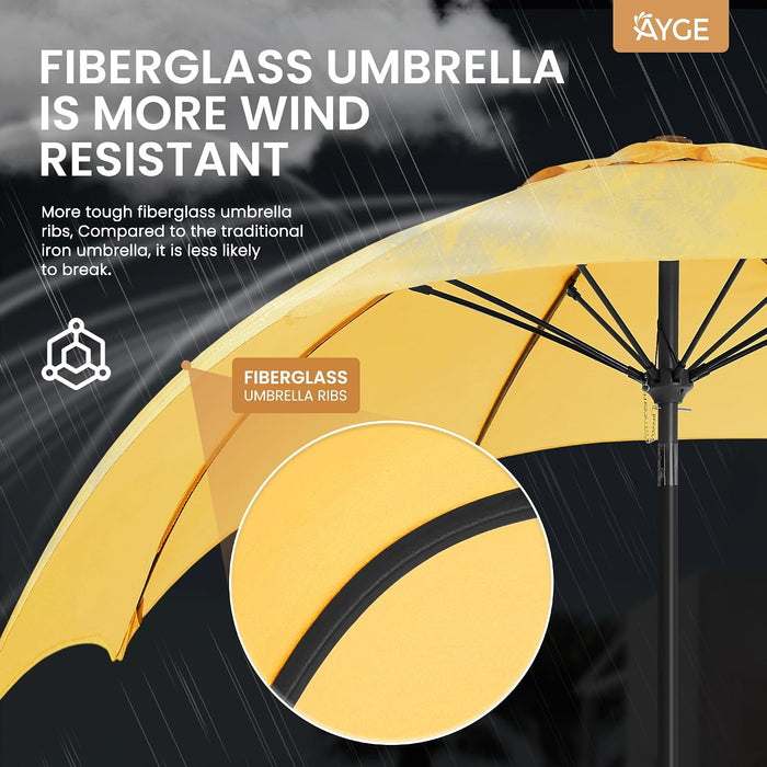 Patio Umbrella 9FT Outdoor Umbrella Patio for Garden Yellow