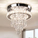 Modern Crystal Ceiling Light LED Crystal Flush Mount Ceiling Light Stainless Steel Crystal Ceiling Light Fixture for Hallway Entrance Foyer Variable Light(6500K/2700K/4500K)