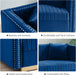 Luxury Velvet Sofa Set for Living Room, Modern Decor Furniture Channel Sofa Couch and Loveseat with Nailhead Gold Metal Legs and 4 Pillows for Bedroom, Hall, Blue