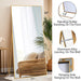 71" X 32" Large Full Length Mirror with Stand, Gold Wall Mounting Full Body Mirror, Metal Frame Full-Length Tempered Mirror for Living Room, Bedroom