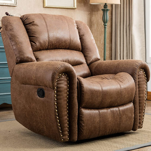 Classic Recliner Chair with Leather Arms