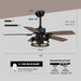 42 Inch Ceiling Fans with Lights and Remote Control, Ceiling Fan for Bedroom Living Room and Patio, Caged Ceiling Fan for Indoor and Outdoor