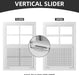 Shed Windows 2 Pack 14" W X 21" H Flush Mount White Window with Tempered Glass and Fiberglass Screen,Sliding Windows with Vertical Slider and Screws for Sheds,Chicken Coop, Playhouse Garbage Room Etc