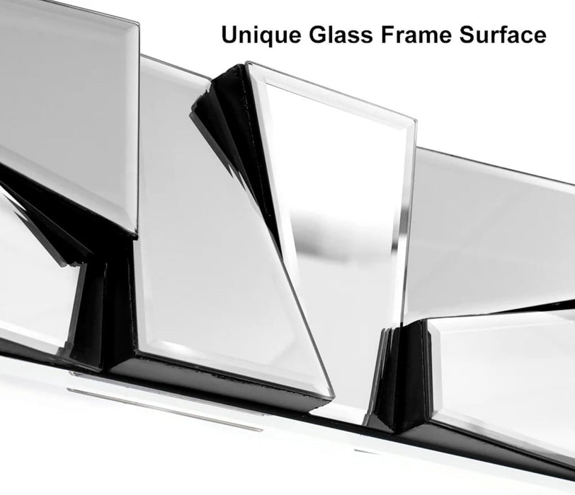 Full Length Floor Mirror, 31.5" X 63" Oversized Glam Rectangle Standing Mirror with 3D Silver Glass Frame for Bedroom, Dressing Room & Living Room