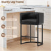 Counter Height Bar Stools Set of 3, Modern Barrel Counter Stools with Backrest and Arms, Black Metal Frames, Faux Leather Upholstered Accent Barstools for Kitchen Island, Black