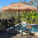 9Ft Hula Thatched Tiki Umbrella Hawaiian Style Beach Patio Umbrella and 8 Ribs with Crank Lift UPF 50+ Outdoor Tiki Bar, Tropical Palapa, Patio Garden Beach Pool Backyard Natural Color