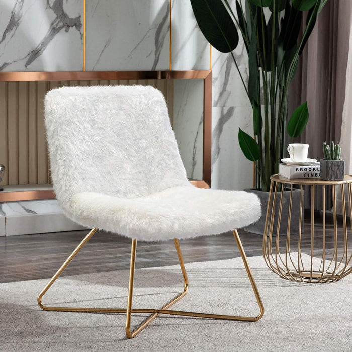 Faux Fur Upholstered Living Room Chair