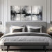 Triptych Abstract Black White Gray Wrapped Canvas Wall Art 16X24 in | Gallery Wrapped Canvas, UV Fade-Resistant Ink, Modern Minimalist, Ready to Hang, Living Room Office Decor, Housewarming Gift