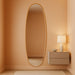 Full Length Mirror, 68"X26" Floor Mirror with Stand, Standing Hanging Leaning Irregular Mirrors for Bedroom Living Room Entryway, Wavy Shaped, Golden
