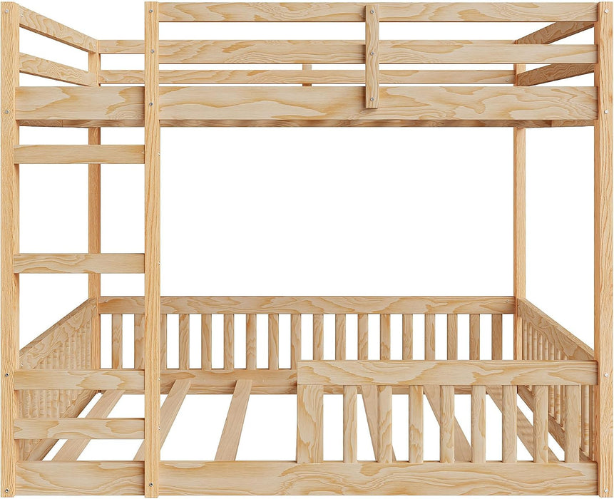 Premium Solid Pine FullOverFull BunkBed Rails Natural