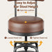 22-29 Inch Adjustable Height Swivel Bar Stools with Back Set of 2 | Vintage Bar Counter Height Stool with Thicken Premium Bonded Leather Seat & Sturdy Padded Backrest, Easy Assembly, Brown