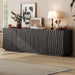 70" Fluted Mid Century Modern Sideboard Buffet Cabinet with Storage, Black