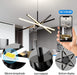Modern Sputnik Chandelier Ceiling 82W LED Black Pendant Light Embedded Mount Chandeliers Dining Room Light Fixtures over Table Dimmable with Remote Control for Living Room Kitchen Bedroom 31.5 Inches