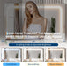 Vanity Desk with Mirror and Lights, 3 Color Modes Makeup Vanity with Cushioned Stool, 2 Drawers & Charging Station, Modern Dressing Table for Bedroom, Makeup Studio, White