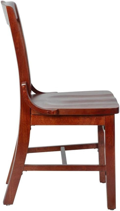 Hercules Series School House Back Wood Restaurant Chair, Classic Armless Dining Chair for Restaurants/Kitchens, Mahogany Wood Finish