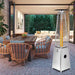 Outdoor 40,000 BTU Silver Propane Heater, Steel Pyramid Flame Heater