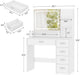 Makeup Vanity Desk with Liighted Mirror, Vanity Desk with 5 Drawers & Storage Shelves, Vanity Table, 3 Color Modes & Adjustable Brightness Dressing Table, Bedroom