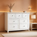White Contemporary Seven Drawer Dresser For Bedroom