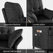 Power Recliner Chair for Adults with Heated & Massage, Adjustable Electric Reclining Chair Sofa with Armrest Pillow, Single Sofa with Side Pocket for Living Room, Linen, Dark Grey