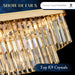Gold Crystal Chandelier 11 Lights Rectangular Fixture